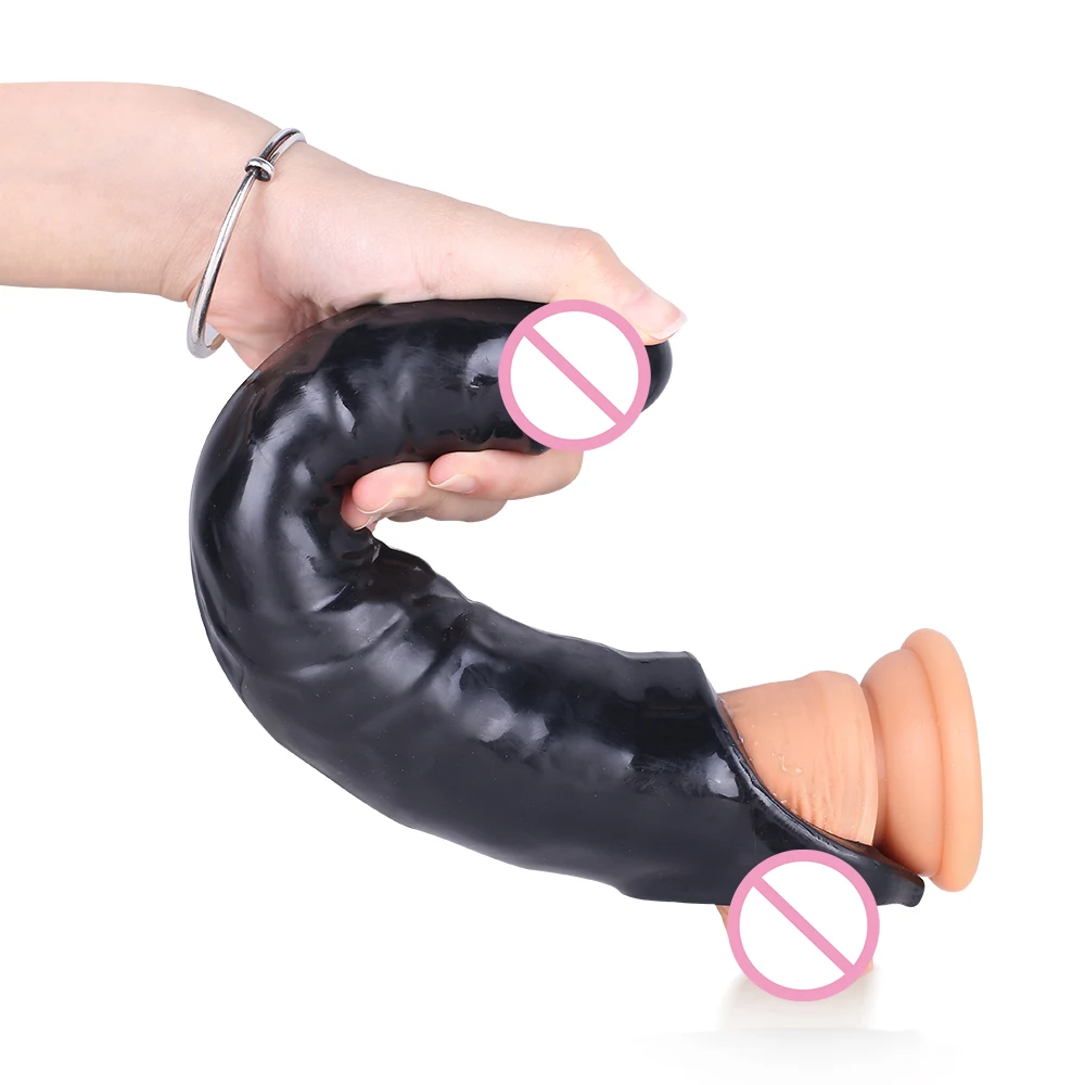 Reusable Big Penis Sleeve Dildo Extender Enlarger Condom Cock Extension Dick Enlargement Sex Toys for Men Gay Time Delay Sexshop