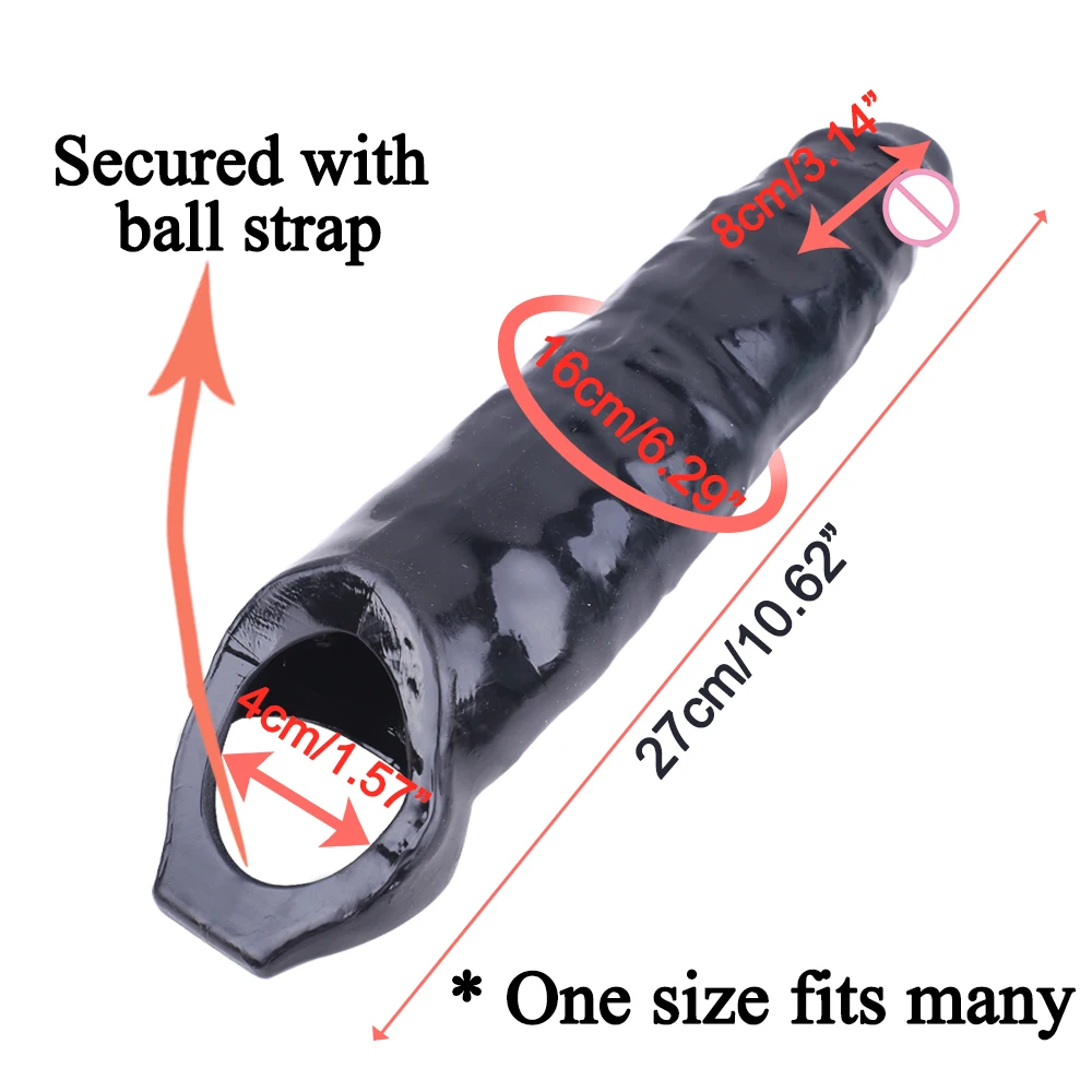 Reusable Big Penis Sleeve Dildo Extender Enlarger Condom Cock Extension Dick Enlargement Sex Toys for Men Gay Time Delay Sexshop