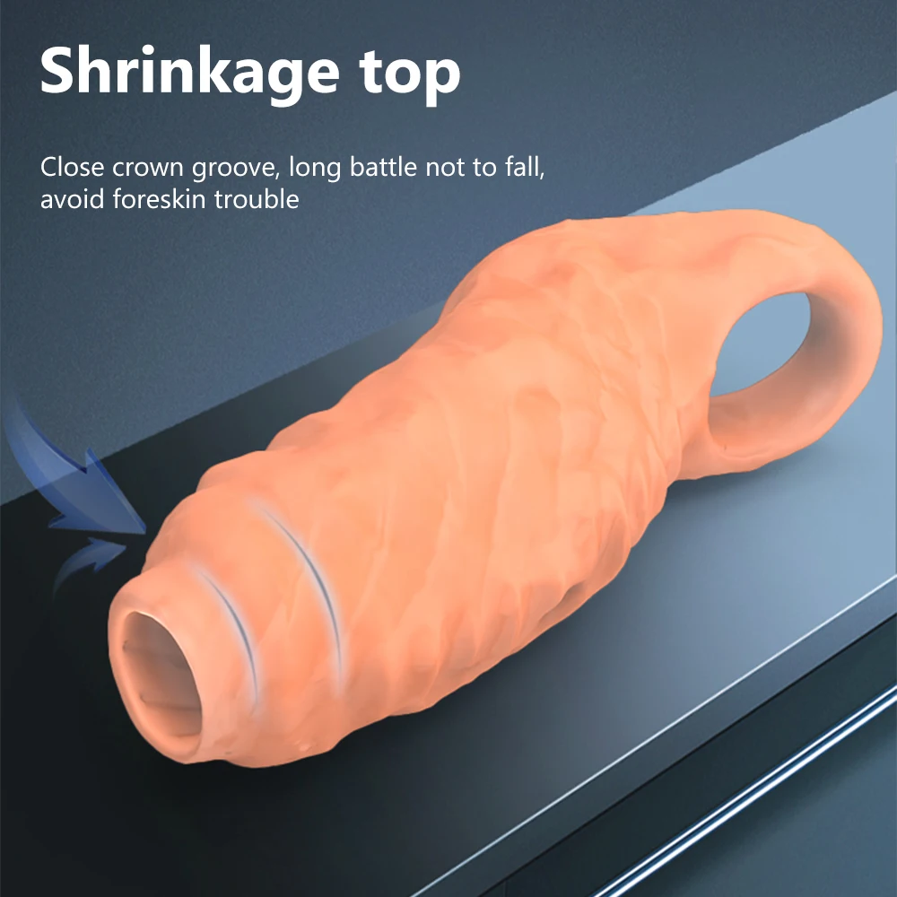 GAY Lock Ring Sex Toys for Men Adult Erotic Goods Penis Enlargement Sleeve Cock Ring Delay Ejaculation Penis Extender Condoms GAY Lock Ring Sex Toys for Men Adult Erotic Goods Penis Enlargement Sleeve Cock Ring Delay Ejaculation Penis Extender Condoms