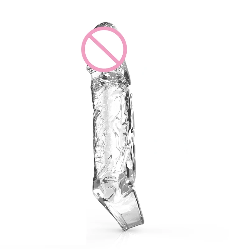 Reusable Penis Sleeve with Vibrator Penis Ring 19cm Clear Cock Ring Extender Soft Dick Enlarger for Couples Reusable Condoms Reusable Penis Sleeve with Vibrator Penis Ring 19cm Clear Cock Ring Extender Soft Dick Enlarger for Couples Reusable Condoms