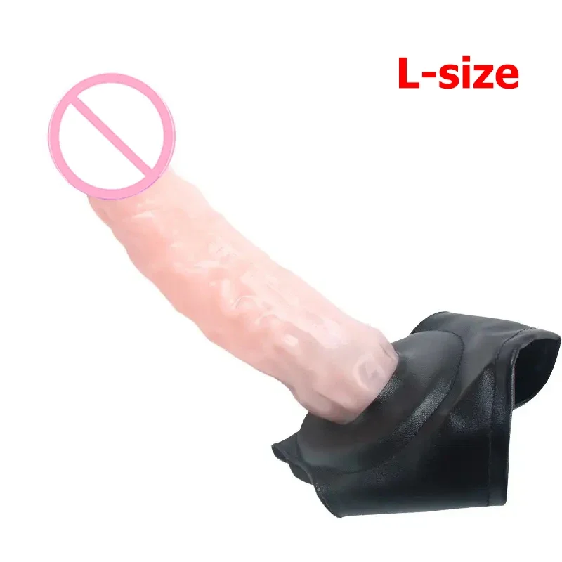 Strapon dildo lesbian strap on men penis sleeve Penise condoms increase masturbator sex for woman anal butt plug adult toy