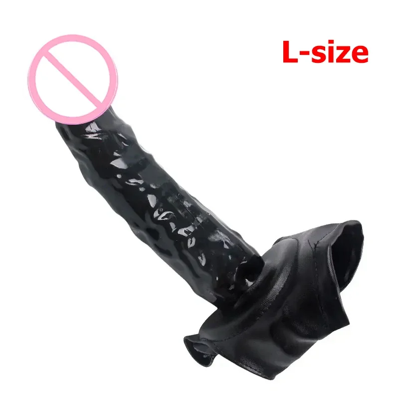 Strapon dildo lesbian strap on men penis sleeve Penise condoms increase masturbator sex for woman anal butt plug adult toy