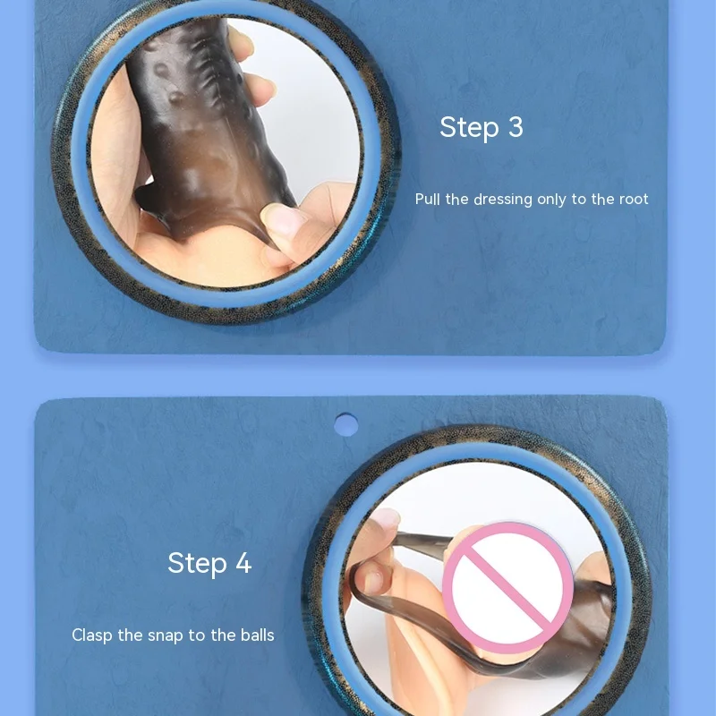 New Reusable Penis Sleeve Glans Penis Enlarger Extender Delay Ejaculation Cock Ring Sex Toys for Men Couples