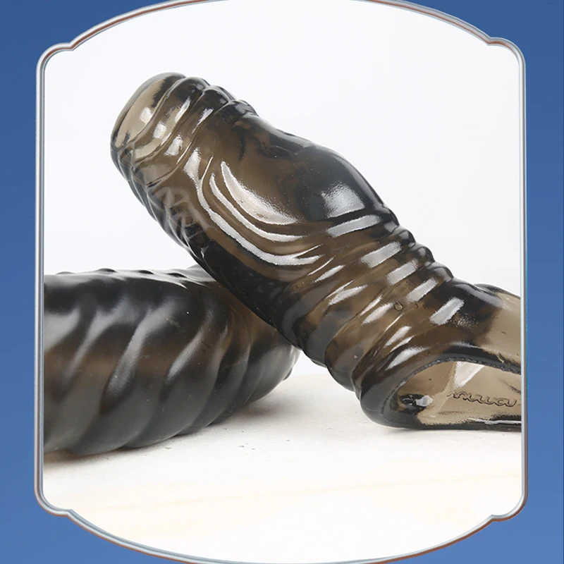 New Reusable Penis Sleeve Glans Penis Enlarger Extender Delay Ejaculation Cock Ring Sex Toys for Men Couples