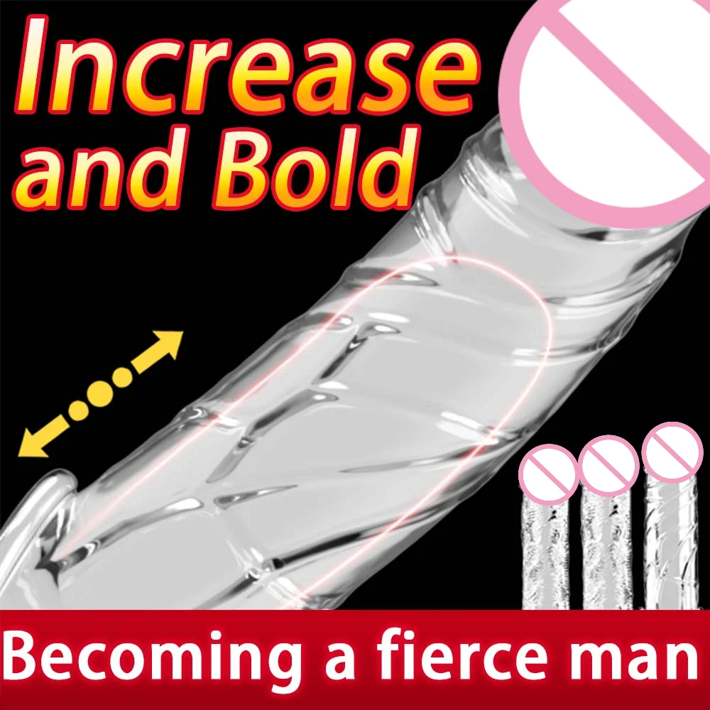 Transparent Penis Enlargement Extend Sleeve Reusable Condoms Dildo Enhancer Delay Ejaculation Cock Rings Sex Toys for Men Transparent Penis Enlargement Extend Sleeve Reusable Condoms Dildo Enhancer Delay Ejaculation Cock Rings Sex Toys for Men