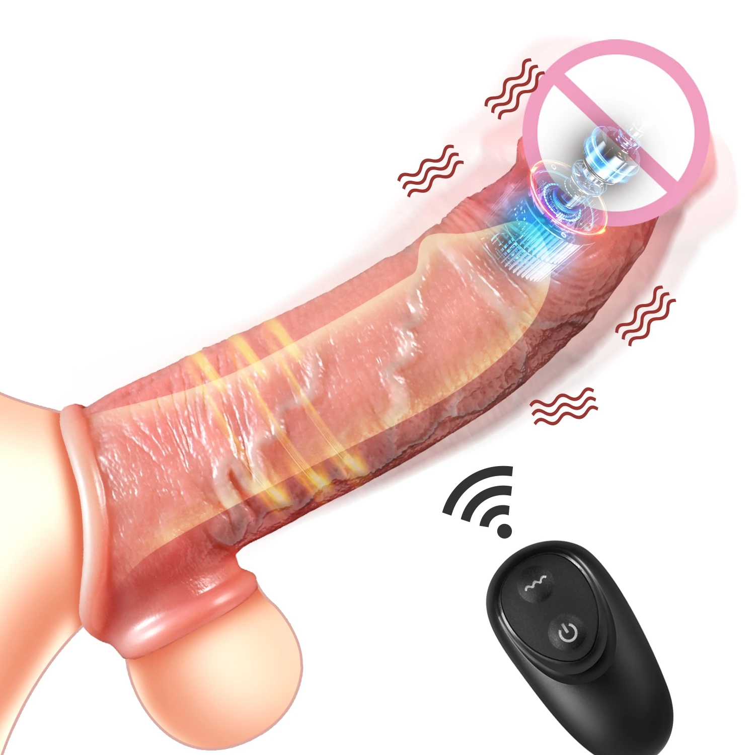 Realistic Dildo Sex Toys for Men with Longer Bigger Thicker Sleeve Ultra Skin Feeling Penis Extender Authentic Glan Dick Texture