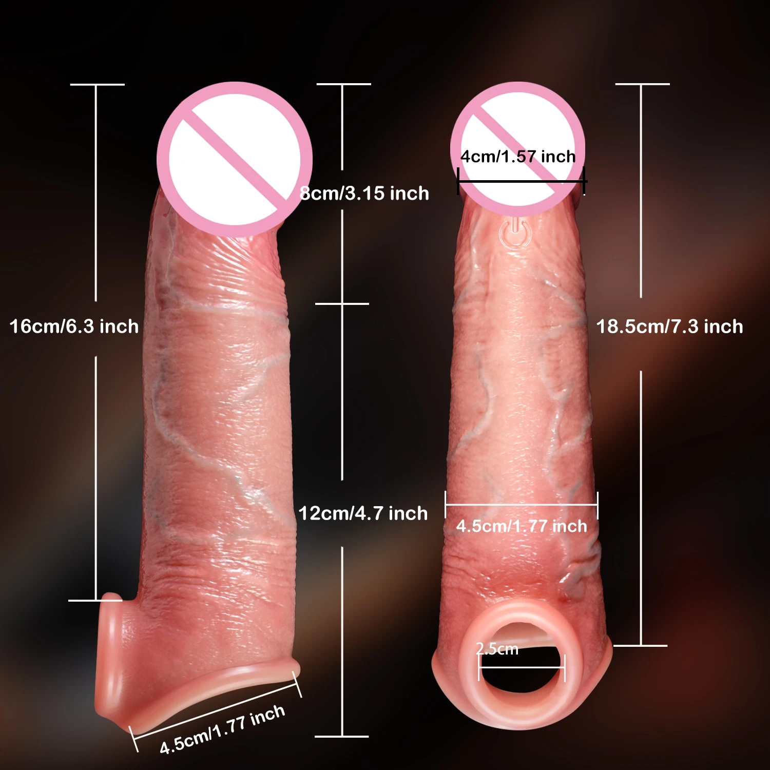 Realistic Dildo Sex Toys for Men with Longer Bigger Thicker Sleeve Ultra Skin Feeling Penis Extender Authentic Glan Dick Texture