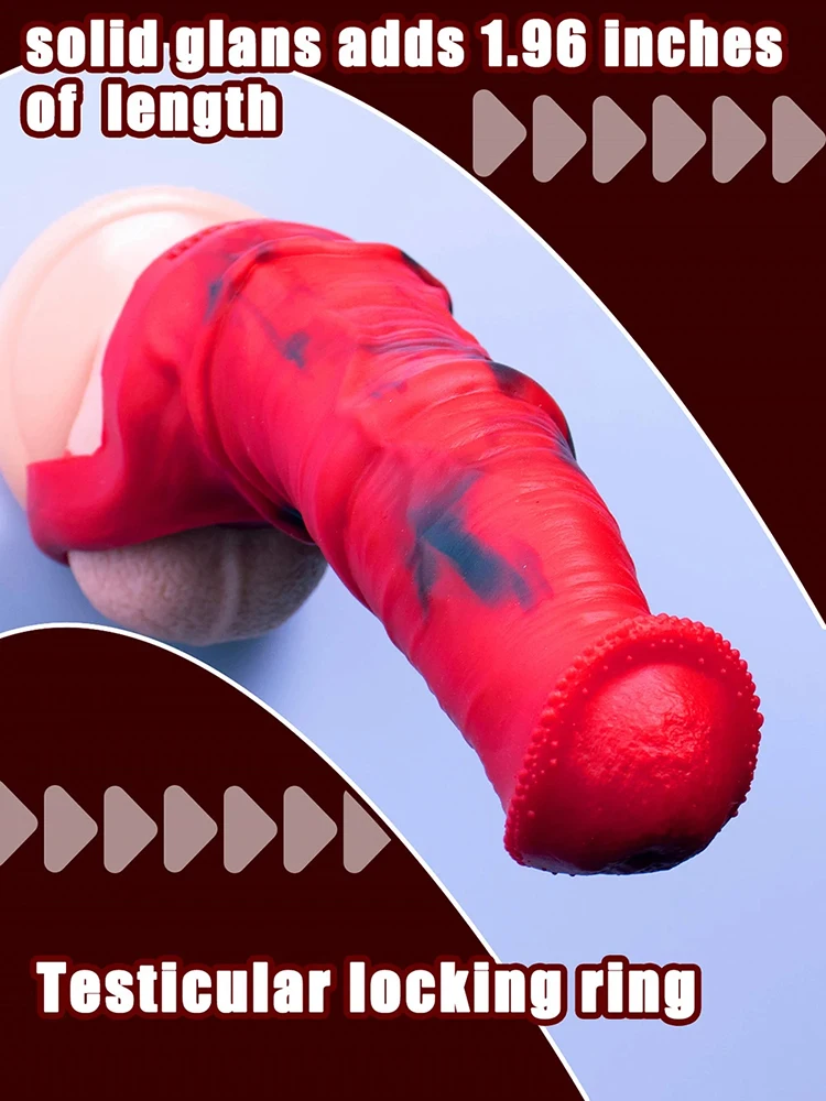 penis extender penise enlargement Reusable Condom Delay Ejaculation  masturbator cock sleeve for Man Couple horse dildo sexshop