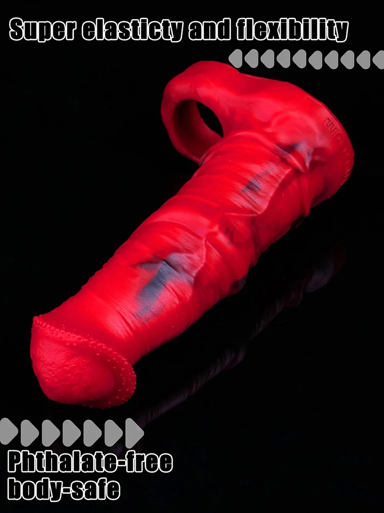 penis extender penise enlargement Reusable Condom Delay Ejaculation  masturbator cock sleeve for Man Couple horse dildo sexshop