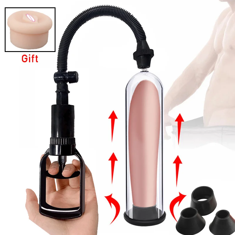 Penis Pump Sex Toys for Men Penis Extender Enlargement Delay Lasting Trainer Cock Dick Growth Vacuum Pump Adult Product