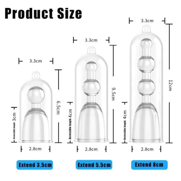 3 PCS Dick Cock Extender Penis Extension Sleeves Reusable Condoms Lengthen Penis 3.5-8Cm Enlargement Extend Sex Toys for Couples
