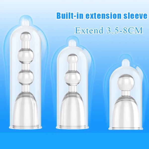 3 PCS Dick Cock Extender Penis Extension Sleeves Reusable Condoms Lengthen Penis 3.5-8Cm Enlargement Extend Sex Toys for Couples