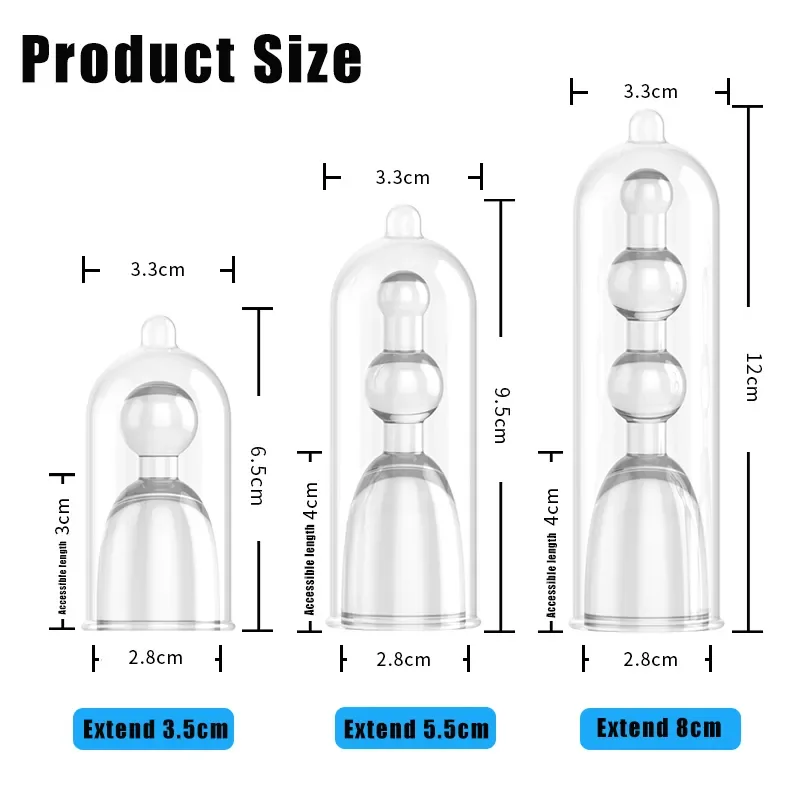 3 PCS Dick Cock Extender Penis Extension Sleeves Reusable Condoms Lengthen Penis 3.5-8Cm Enlargement Extend Sex Toys for Couples