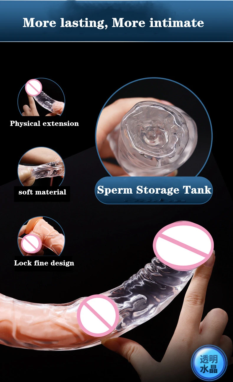 Large Penis Extension Sleeve Reusable Soft and Stretchable Delayed Ejaculation Condoms Male Dildo Extender Male Sex Toys