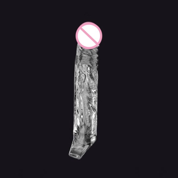 Large Penis Extension Sleeve Reusable Soft and Stretchable Delayed Ejaculation Condoms Male Dildo Extender Male Sex Toys
