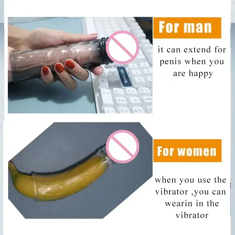 Realistic Condom Extension 7cm Inside the Head Vibrator Cock Penis Sleeve Expansion Delayed Ejaculation Reusable Male sex toy Realistic Condom Extension 7cm Inside the Head Vibrator Cock Penis Sleeve Expansion Delayed Ejaculation Reusable Male sex toy