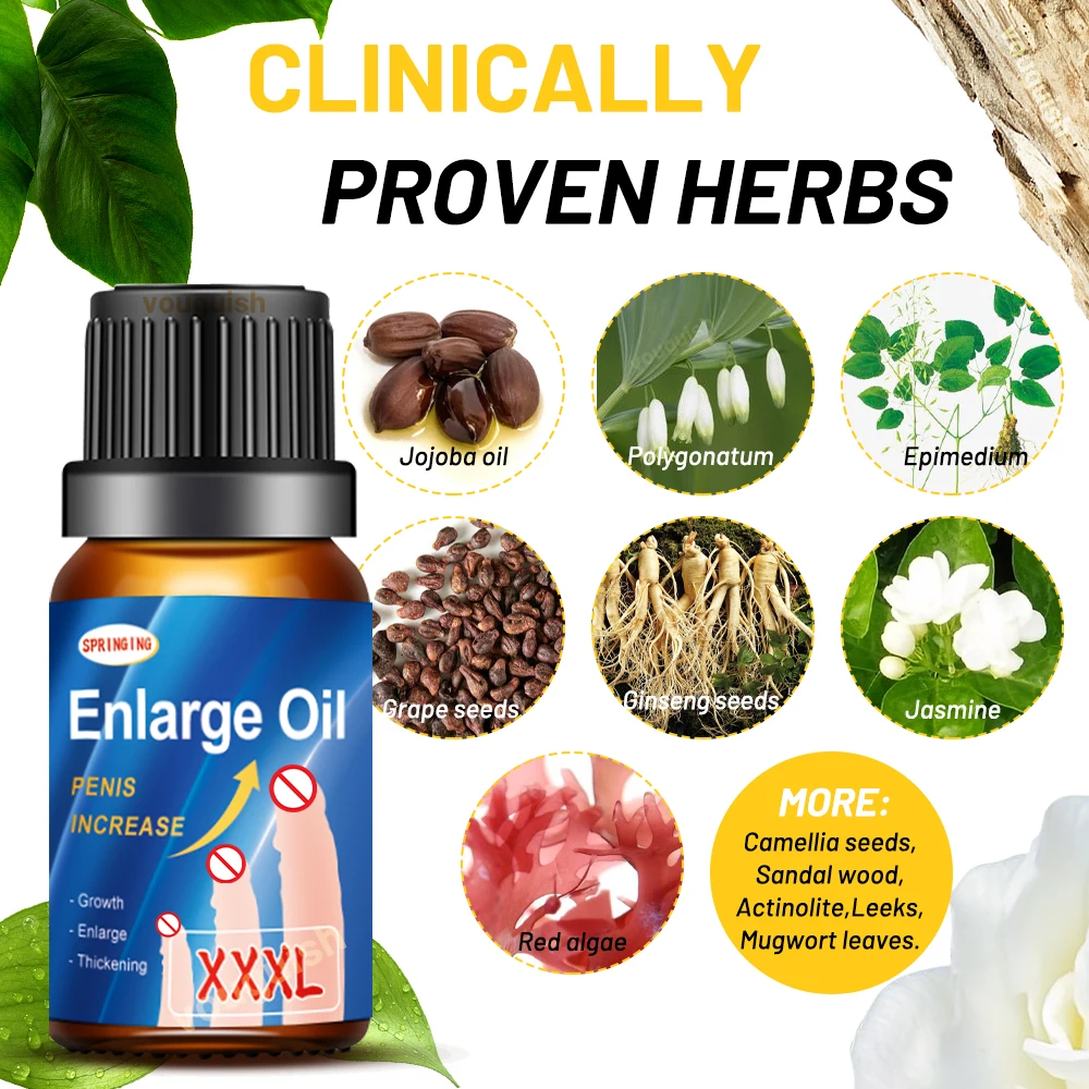 Penis Enlargement Oils Permanent Thickening Growth Man Massage  Cock Erection Enhance Big Dick Enlarge Liquid Men XXL Enlargemen