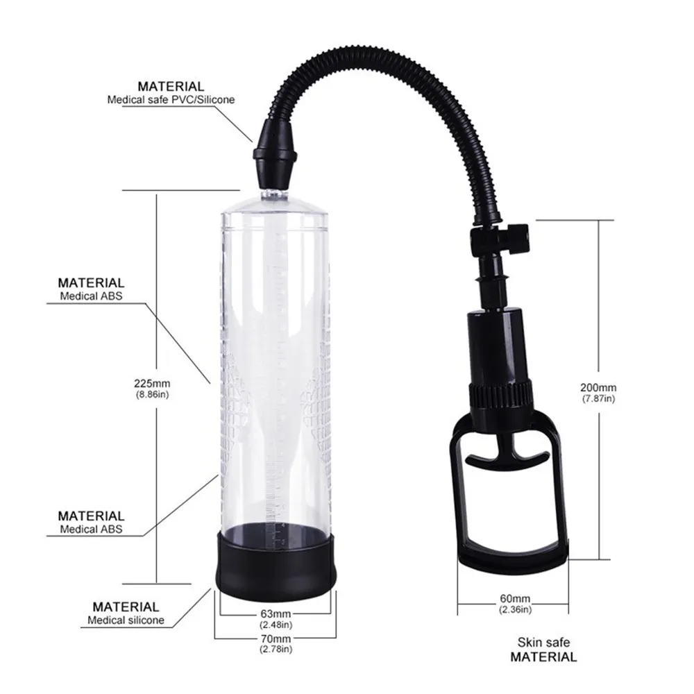 Male Penis Pump Manual Penis Enlarger Sex Toys For Man Vacuum Pump Male Masturbation Penile Extender Trainer Adult Sexo Products