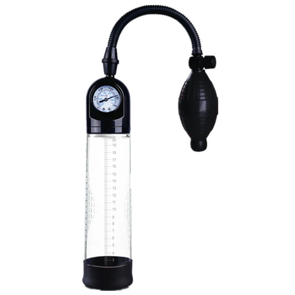 Penis Pump with Pressure Gauge Male Masturbator Sex Toys For Men Penis Extender Dick Enlargement Penile Enlarger Vacuum Pump