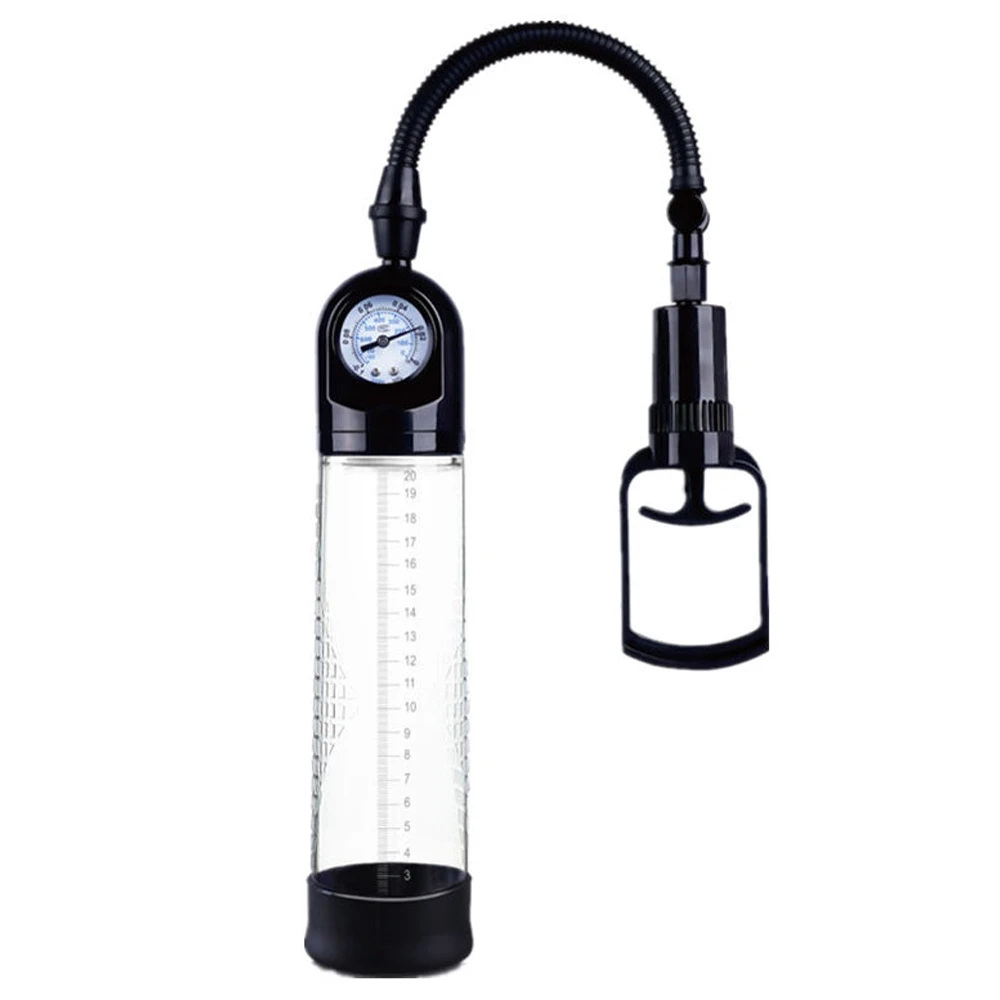 Penis Pump with Pressure Gauge Male Masturbator Sex Toys For Men Penis Extender Dick Enlargement Penile Enlarger Vacuum Pump