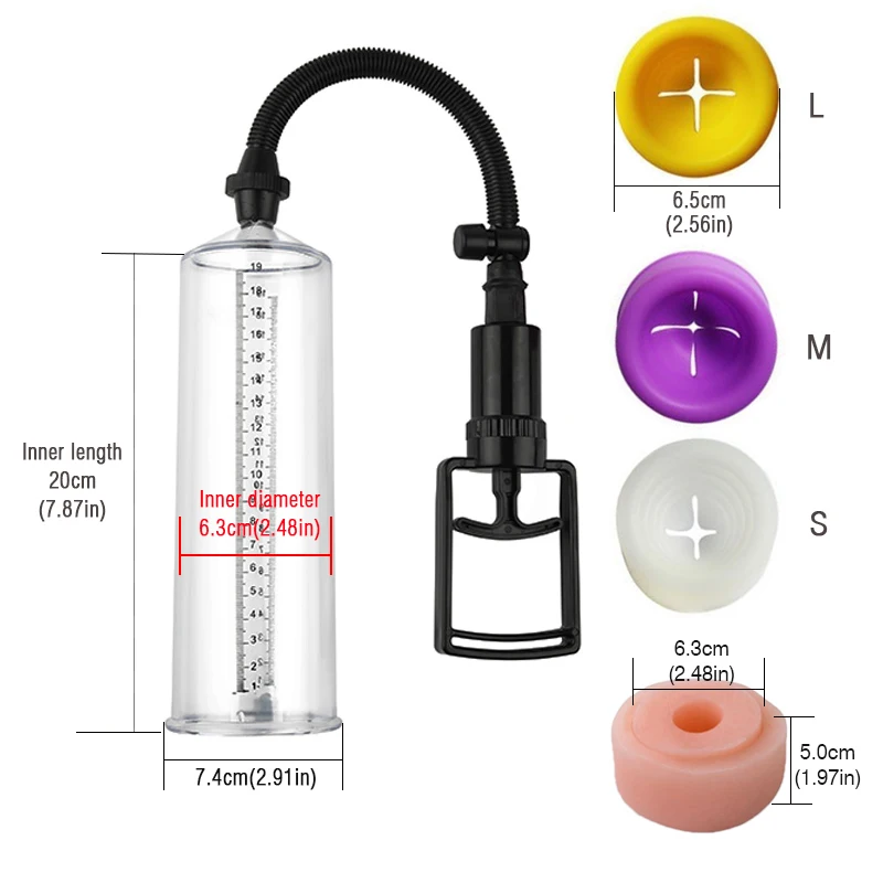 Only Accessories(Not Whole Set) Inner Diameter 6.3cm Enlargement Vacuum Dick Extender Men Increase Length Enlarge Penis Pump