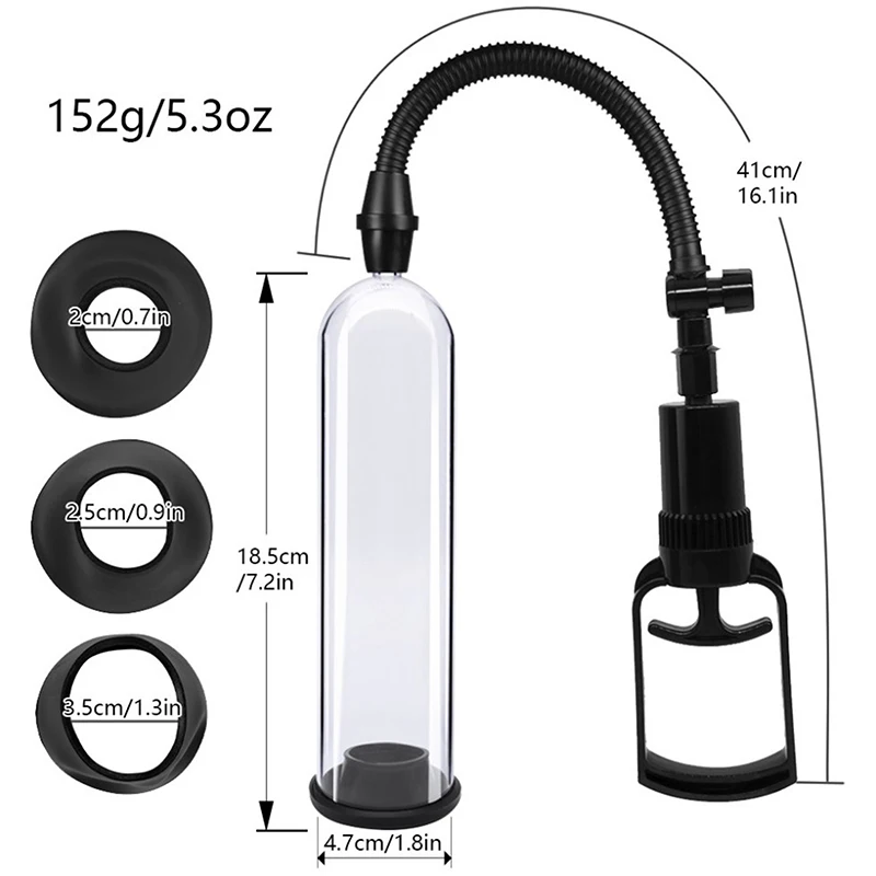 Adult Male Manual Penis Pump Vacuum Penis Training Extender Enhancer Male Masturbator