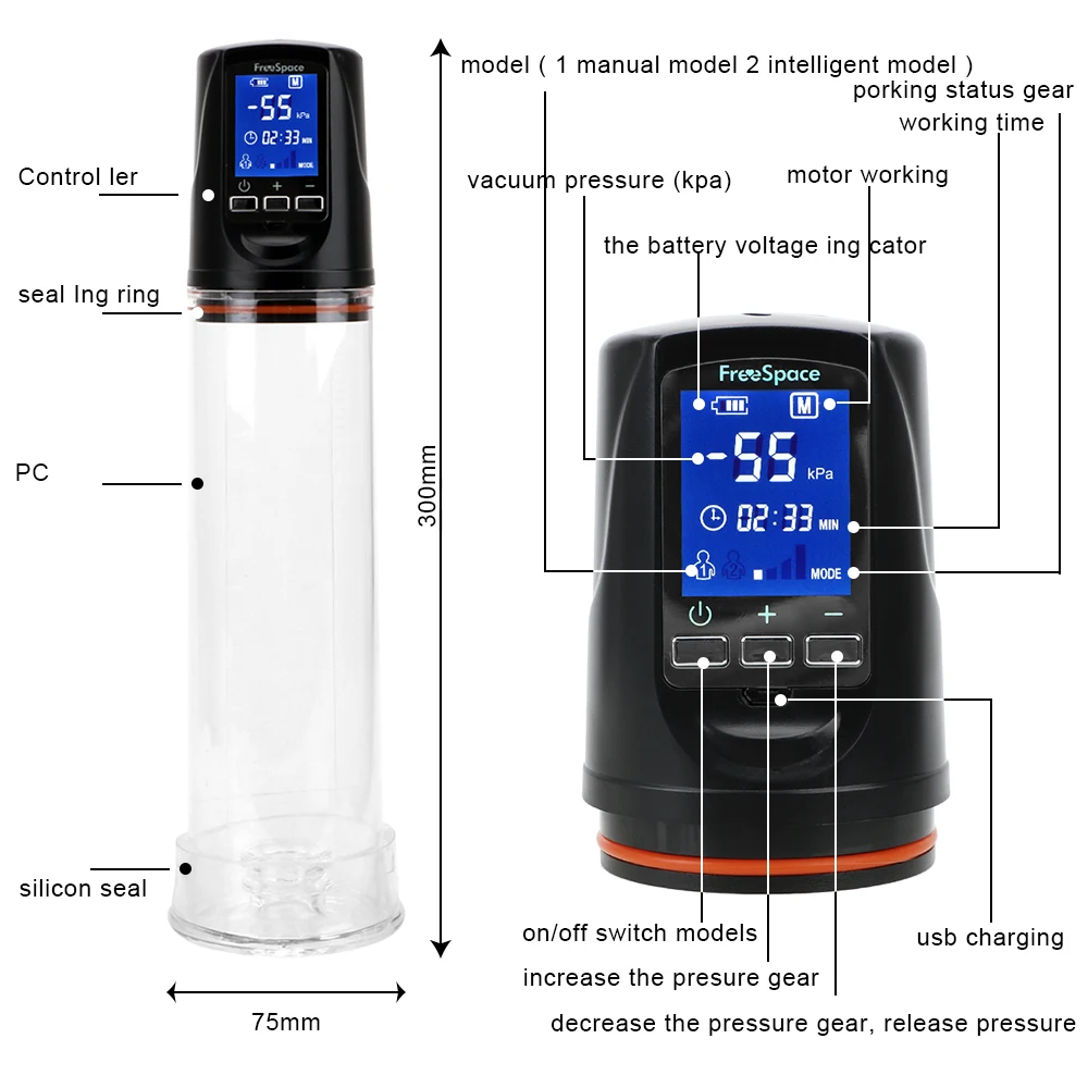 Electric Penis Pump Automatic Pump Vacuum Pump Enlarge Automatic Vacuum Penis Extender Enlargement Adult Toy Exercise For Men