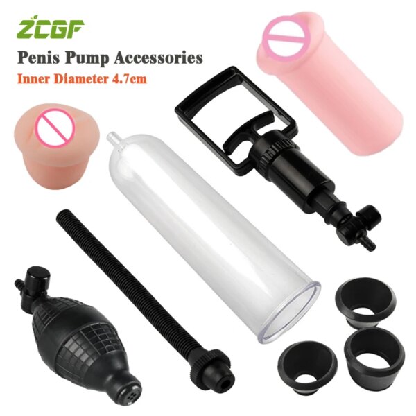 Inner Diameter 4.7cm Effective Penis Pump Enlargement Vacuum Dick Extender Men Increase Length Enlarger Male Penis Accessories
