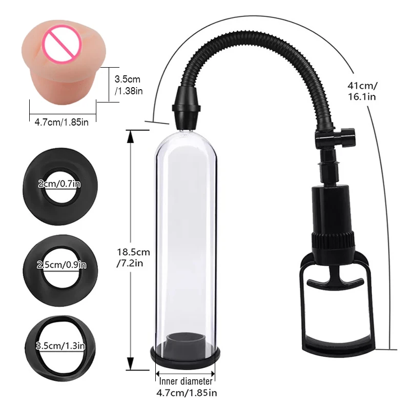Inner Diameter 4.7cm Effective Penis Pump Enlargement Vacuum Dick Extender Men Increase Length Enlarger Male Penis Accessories