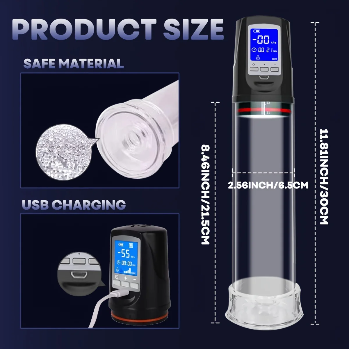 Electric Penis Enlarge Vacuum Pump 4 Suction Intensities Automatic High-Vacuum Penis Enlargement Extend Pump Air Pressure Device Electric Penis Enlarge Vacuum Pump 4 Suction Intensities Automatic High-Vacuum Penis Enlargement Extend Pump Air Pressure Device