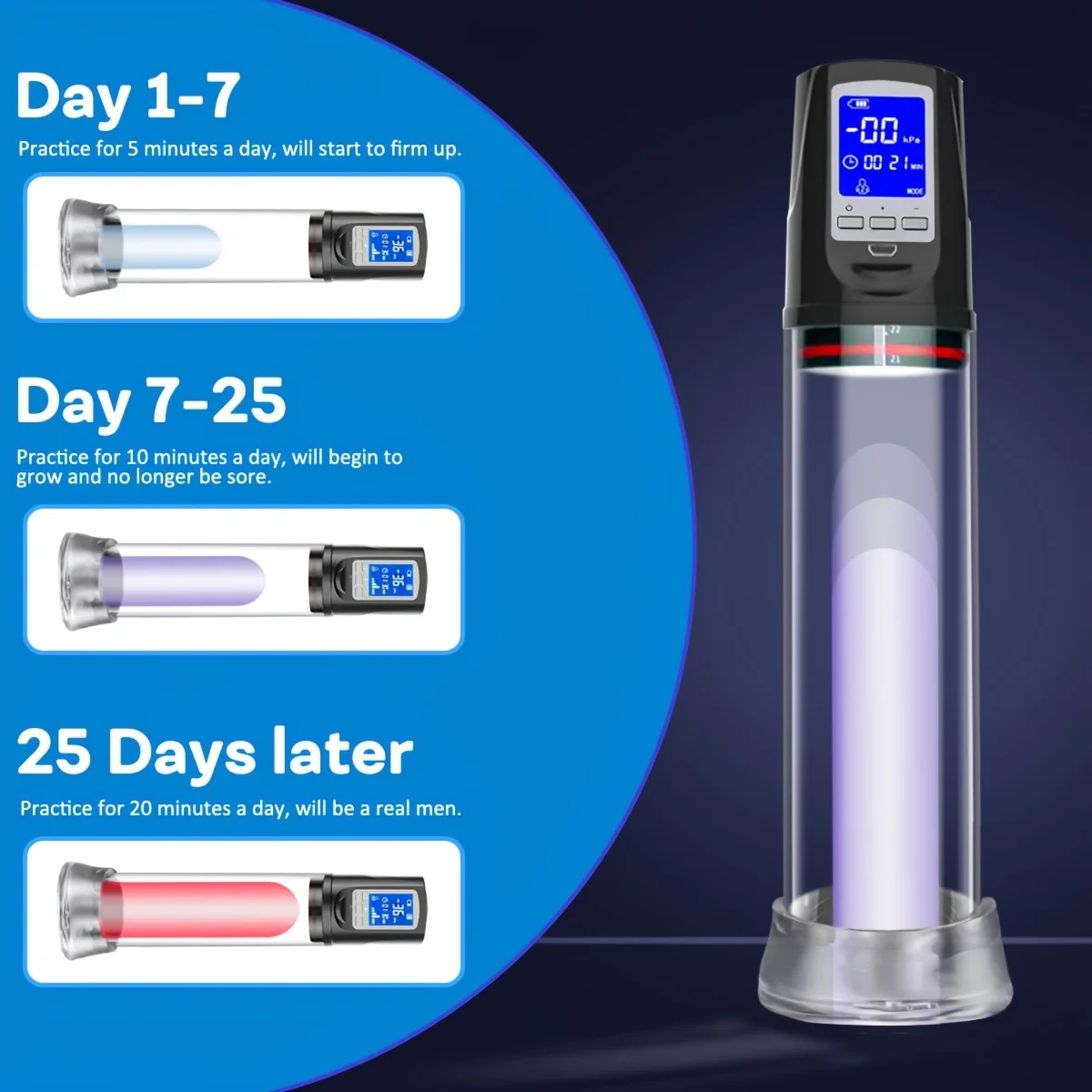 Electric Penis Enlarge Vacuum Pump 4 Suction Intensities Automatic High-Vacuum Penis Enlargement Extend Pump Air Pressure Device Electric Penis Enlarge Vacuum Pump 4 Suction Intensities Automatic High-Vacuum Penis Enlargement Extend Pump Air Pressure Device
