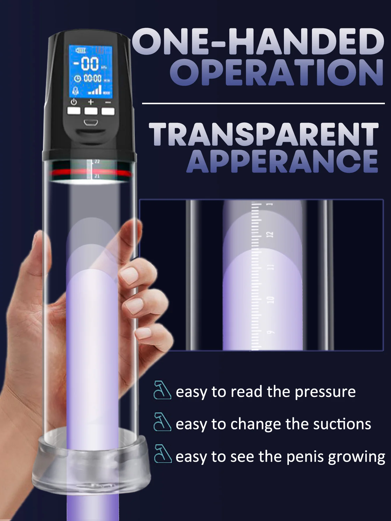 Electric Penis Enlarge Vacuum Pump 4 Suction Intensities Automatic High-Vacuum Penis Enlargement Extend Pump Air Pressure Device Electric Penis Enlarge Vacuum Pump 4 Suction Intensities Automatic High-Vacuum Penis Enlargement Extend Pump Air Pressure Device