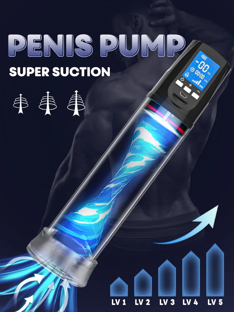 Electric Penis Enlarge Vacuum Pump 4 Suction Intensities Automatic High-Vacuum Penis Enlargement Extend Pump Air Pressure Device Electric Penis Enlarge Vacuum Pump 4 Suction Intensities Automatic High-Vacuum Penis Enlargement Extend Pump Air Pressure Device