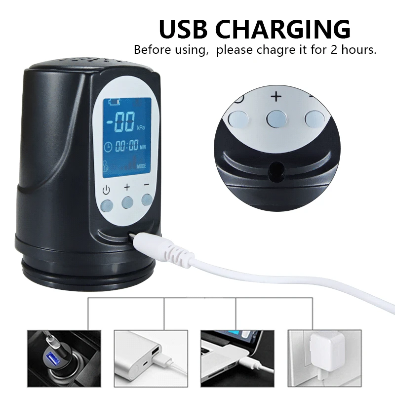 Electric Vacuum Penis Pump Men Sex Toys Penis Extender Led Display & Powerful Suction Cock Erection Training Enlargement Pump