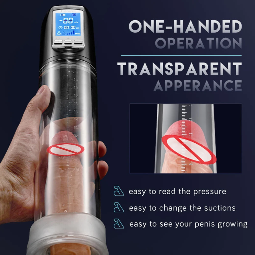 Hannibal LCD Electric Penis Pump Penis Enlargement Extend Pump Penis Trainer Male Masturbators Cup Dick Pump Sex Toys for Men