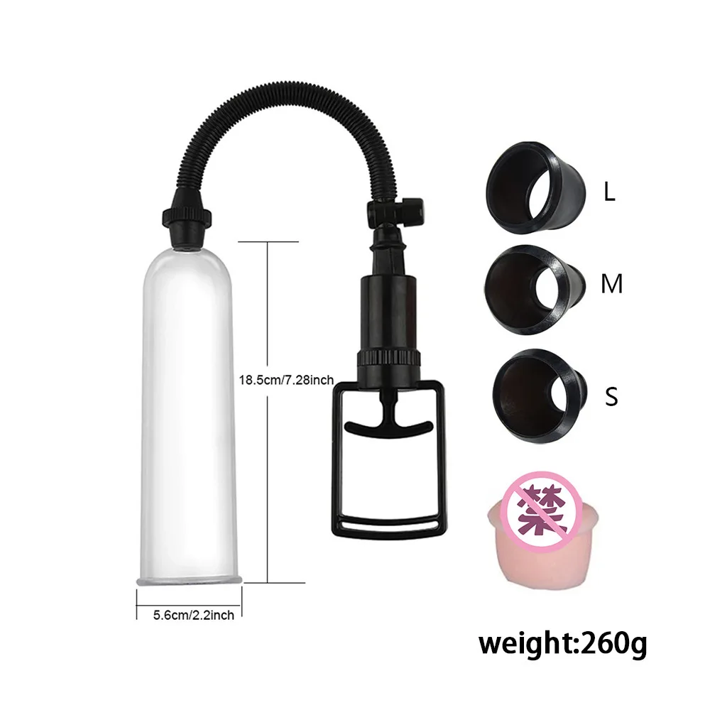 Male Penis Pump Manual Penis Enlarger Enhancement Erection SexToys For Man Vacuum Pump Big Dick Trainer Male Lasting Masturbator