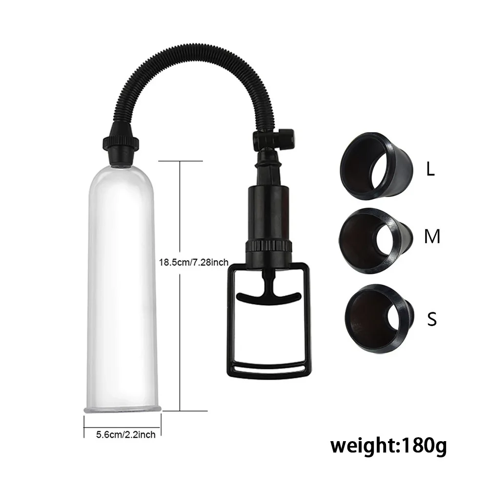 Male Penis Pump Manual Penis Enlarger Enhancement Erection SexToys For Man Vacuum Pump Big Dick Trainer Male Lasting Masturbator