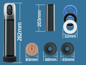 Electric Penis Pump, Automatic Male Masturbator with Mini Pocket Pussy and 3 Penis Ring, Adult Sex Toys for Men Dick Enlarger Er