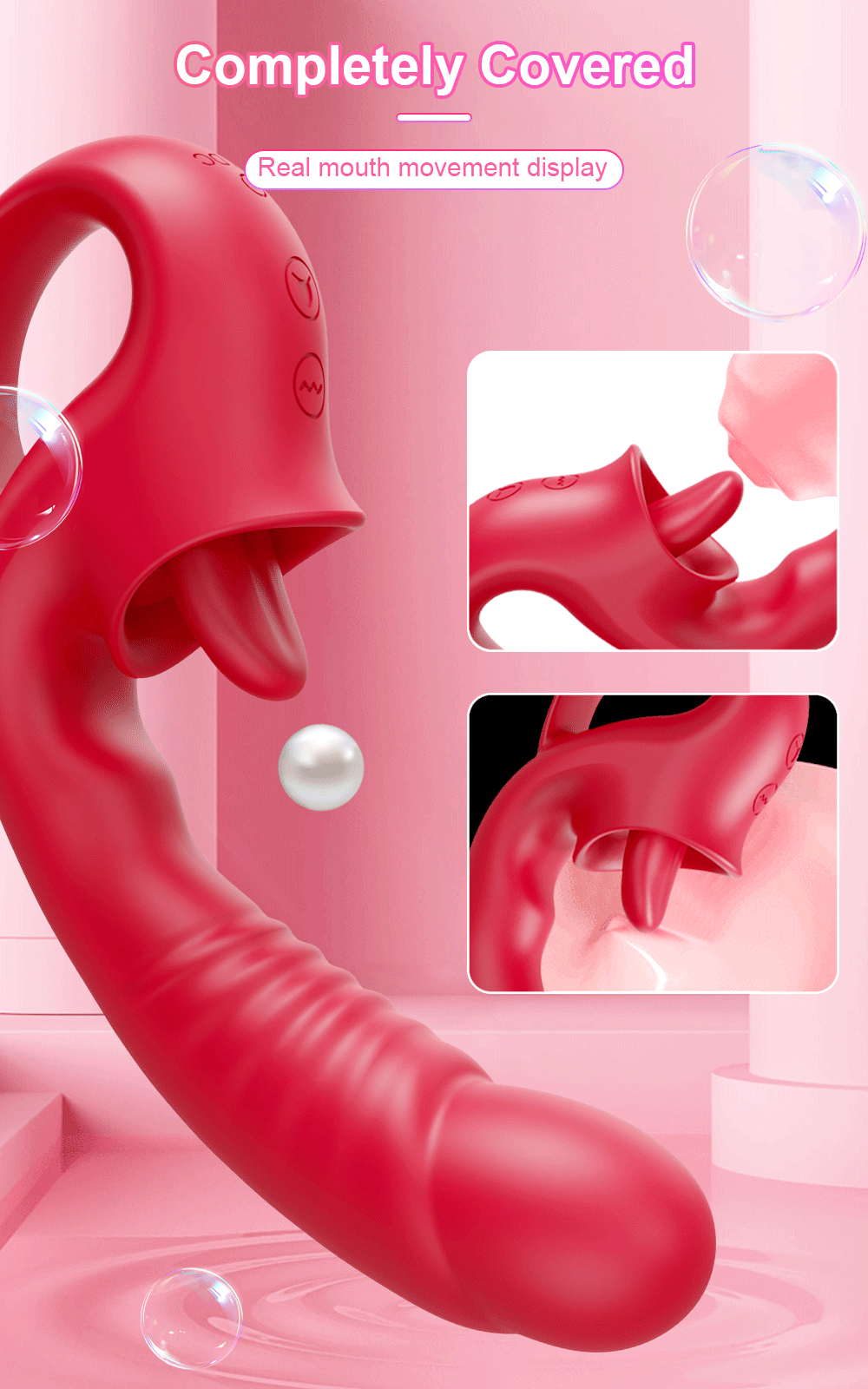 Dildo Vibrator for Women Tongue Licking Nipple Clitoris Stimulator G-Spot Vibrating Massager Female Blowjob Adults Sex Toy Dildo Vibrator for Women Tongue Licking Nipple Clitoris Stimulator G-Spot Vibrating Massager Female Blowjob Adults Sex Toy