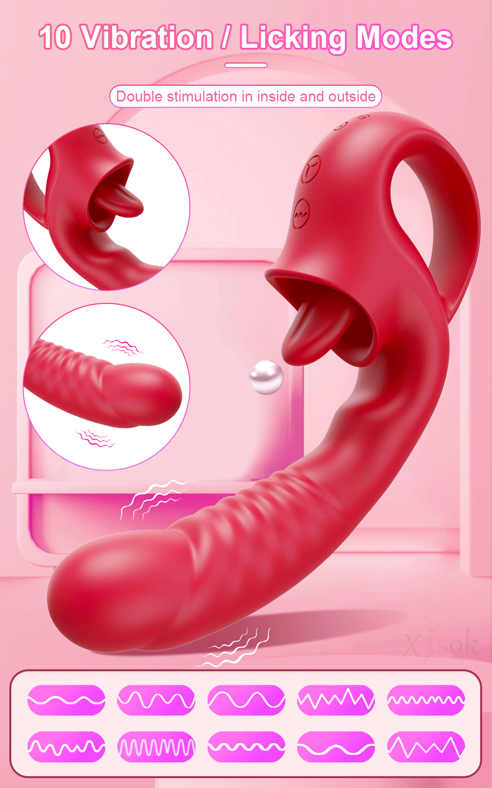 Dildo Vibrator for Women Tongue Licking Nipple Clitoris Stimulator G-Spot Vibrating Massager Female Blowjob Adults Sex Toy Dildo Vibrator for Women Tongue Licking Nipple Clitoris Stimulator G-Spot Vibrating Massager Female Blowjob Adults Sex Toy