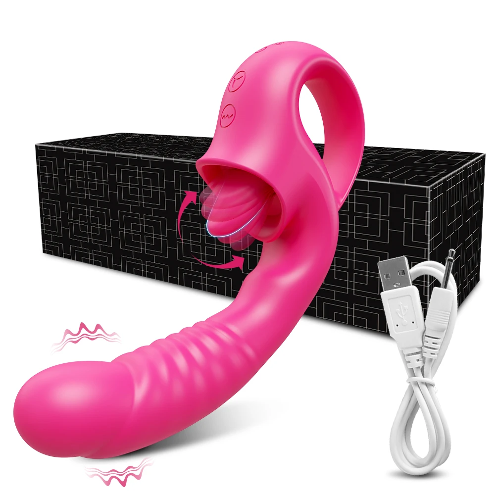Dildo Vibrator for Women Tongue Licking Nipple Clitoris Stimulator G-Spot Vibrating Massager Female Blowjob Adults Sex Toy Dildo Vibrator for Women Tongue Licking Nipple Clitoris Stimulator G-Spot Vibrating Massager Female Blowjob Adults Sex Toy