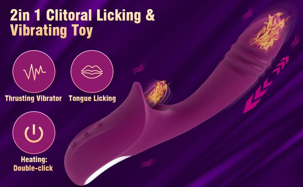 Clitoral Licking G Spot Vibrator Sex toy for women Telescopic Dildo Clitoralis Stimulator 10 Licking Vibrating Modes Adult Toys