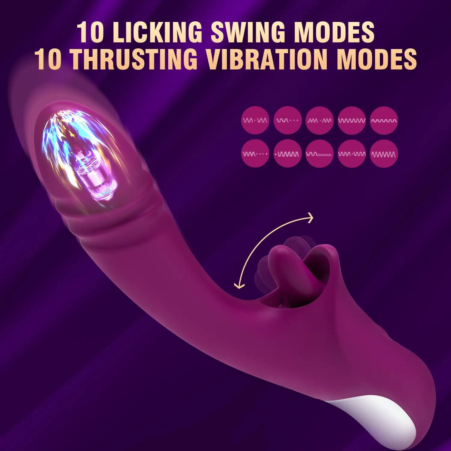 Clitoral Licking G Spot Vibrator Sex toy for women Telescopic Dildo Clitoralis Stimulator 10 Licking Vibrating Modes Adult Toys