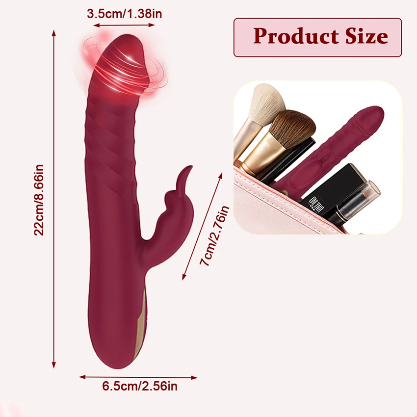 Powerful Rabbit Thrusting Vibrator Automatic Telescopic G-Spot Clitoris Stimulator Female Masturbation Sex Toys For Women Adults