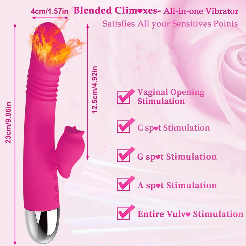 Powerful Rabbit Thrusting Vibrator Automatic Telescopic G-Spot Clitoris Stimulator Female Masturbation Sex Toys For Women Adults