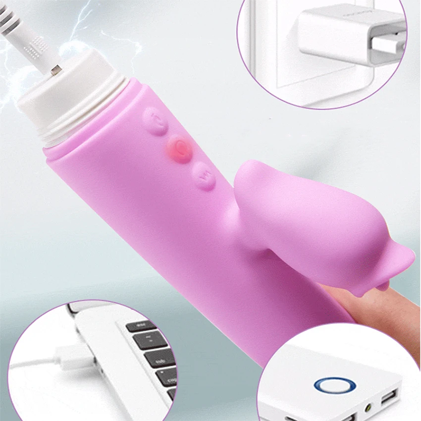 Powerful Rabbit Thrusting Vibrator Automatic Telescopic G-Spot Clitoris Stimulator Female Masturbation Sex Toys For Women Adults