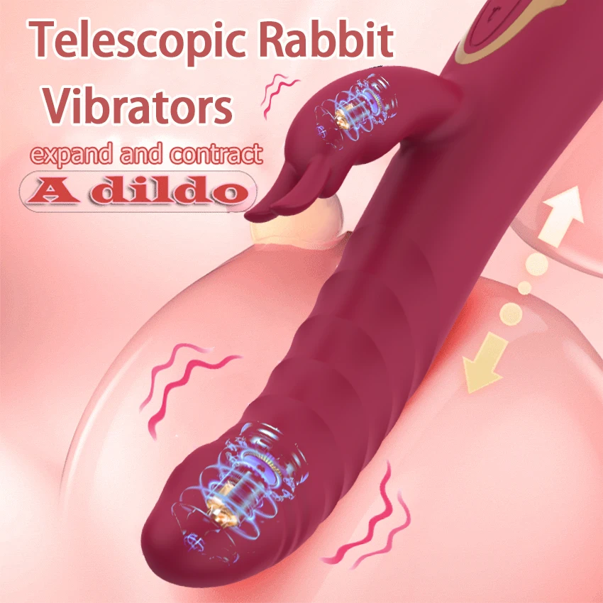 Powerful Rabbit Thrusting Vibrator Automatic Telescopic G-Spot Clitoris Stimulator Female Masturbation Sex Toys For Women Adults