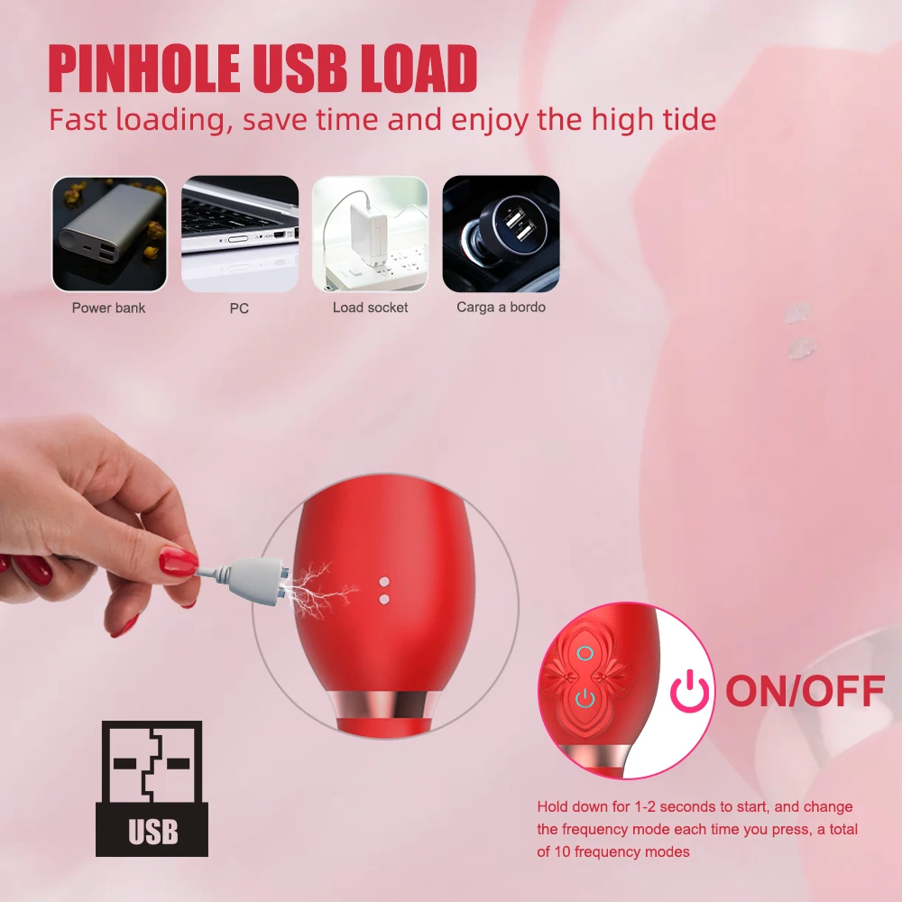 Rose Sucking Vibrator for Women G Spot Clitoris Stimulator Thrusting Vagina Nipple Sucker Vibrating Goods Sex Toys for Adults Rose Sucking Vibrator for Women G Spot Clitoris Stimulator Thrusting Vagina Nipple Sucker Vibrating Goods Sex Toys for Adults