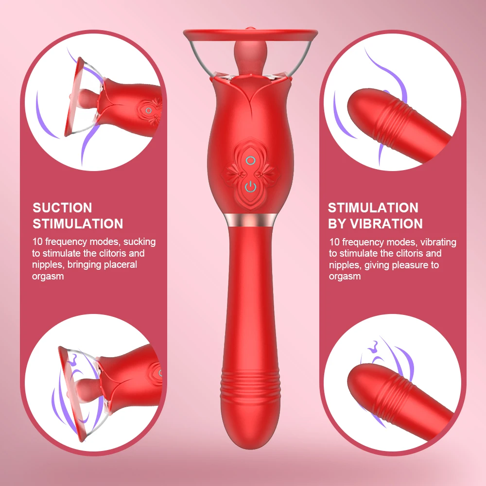 Rose Sucking Vibrator for Women G Spot Clitoris Stimulator Thrusting Vagina Nipple Sucker Vibrating Goods Sex Toys for Adults Rose Sucking Vibrator for Women G Spot Clitoris Stimulator Thrusting Vagina Nipple Sucker Vibrating Goods Sex Toys for Adults