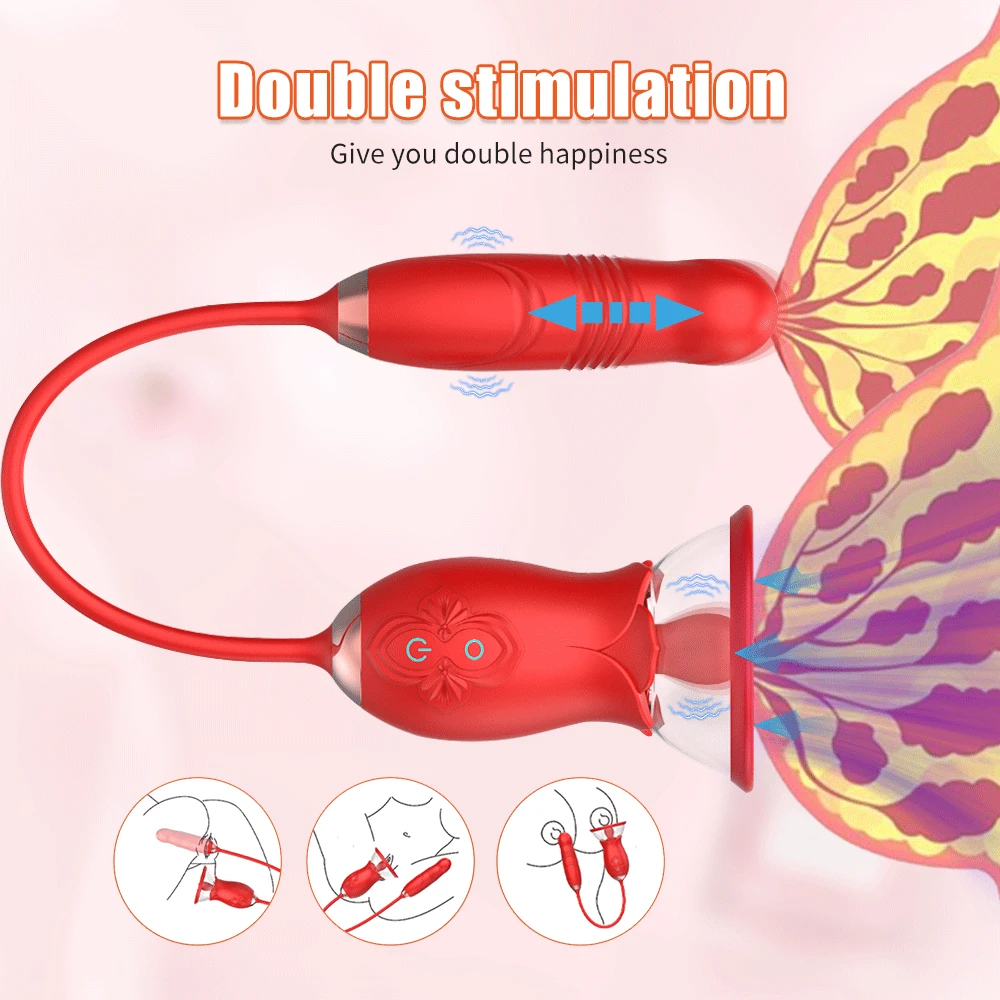 Rose Sucking Vibrator for Women G Spot Clitoris Stimulator Thrusting Vagina Nipple Sucker Vibrating Goods Sex Toys for Adults Rose Sucking Vibrator for Women G Spot Clitoris Stimulator Thrusting Vagina Nipple Sucker Vibrating Goods Sex Toys for Adults